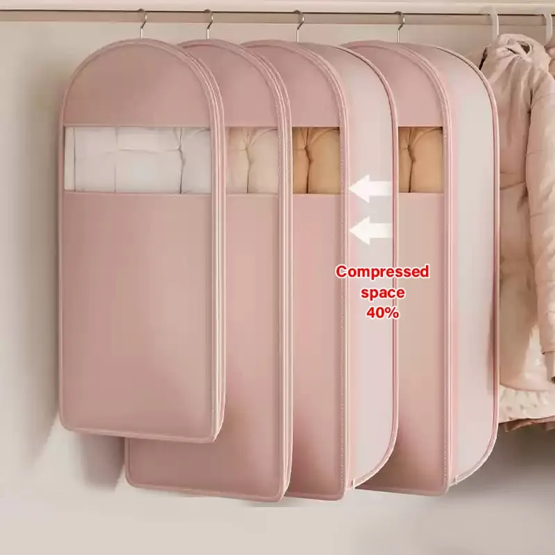 2025 Space Saving Hanging Garment Bag with Self Compression Zipper