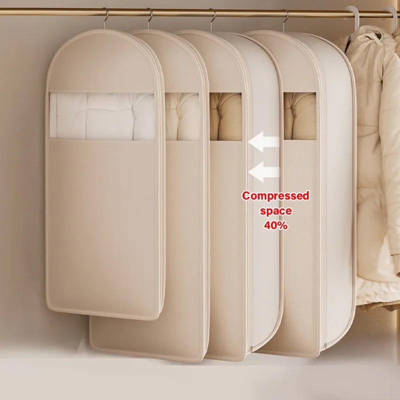 2025 Space Saving Hanging Garment Bag with Self Compression Zipper
