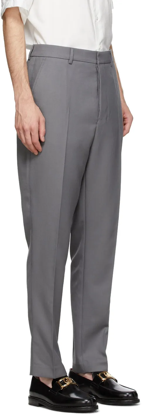AMI Alexandre Mattiussi Grey Twill Carrot Trousers