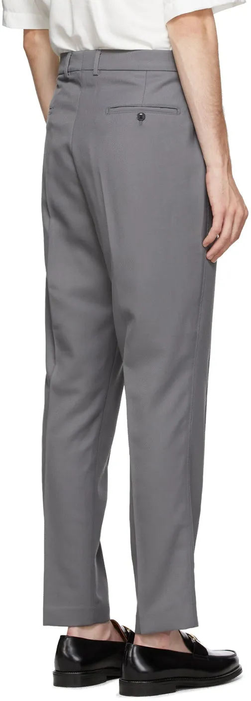 AMI Alexandre Mattiussi Grey Twill Carrot Trousers