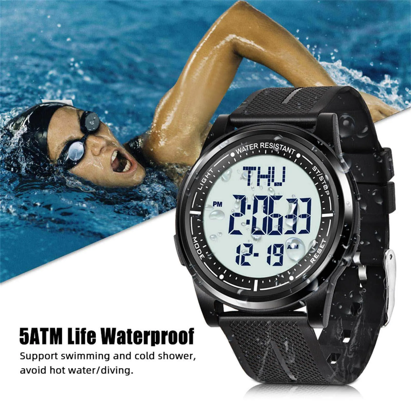 Beeasy AW02 Ultra-Thin Waterproof Digital Watch
