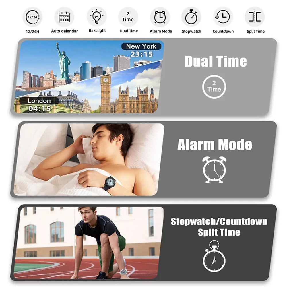 Beeasy AW02 Ultra-Thin Waterproof Digital Watch