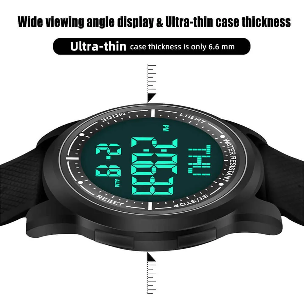 Beeasy AW02 Ultra-Thin Waterproof Digital Watch