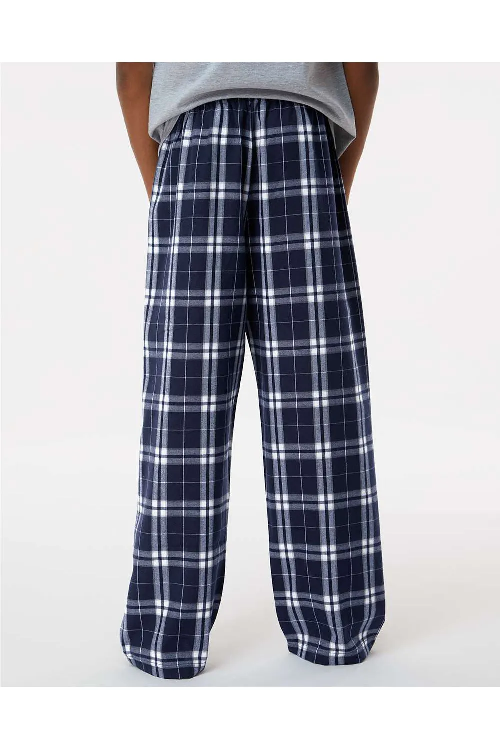 Boxercraft Youth Flannel Pants w/ Pockets - Navy Blue/Silver Grey