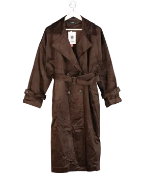 Cider Brown Suede Oversized Trench Coat UK XL