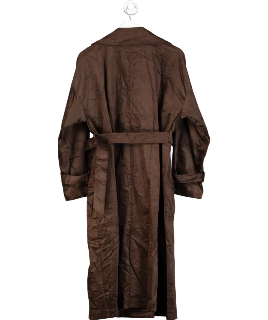 Cider Brown Suede Oversized Trench Coat UK XL