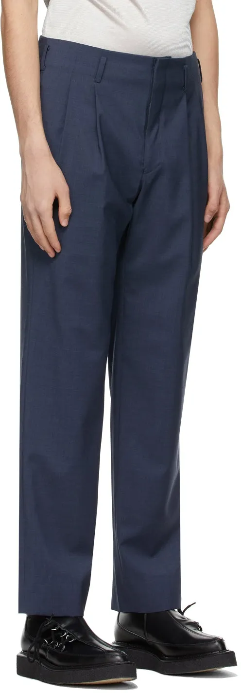 Comme des GarÃ§ons Homme Plus Blue Wool Trousers