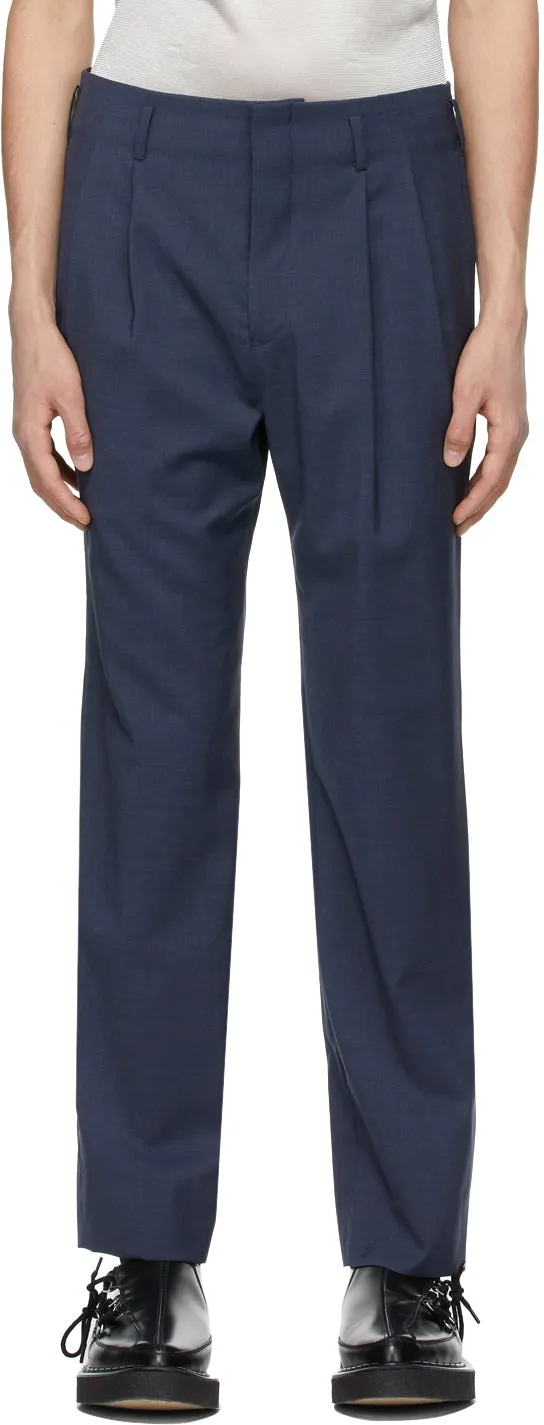 Comme des GarÃ§ons Homme Plus Blue Wool Trousers