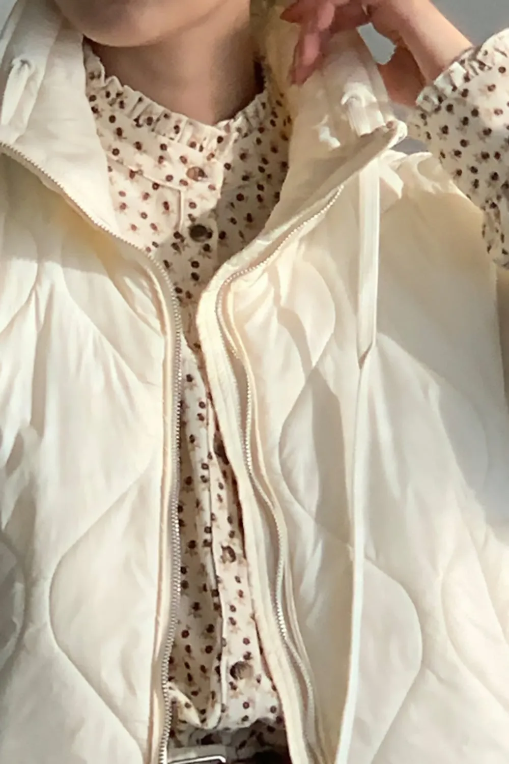 High Neck Quilted Short Vest