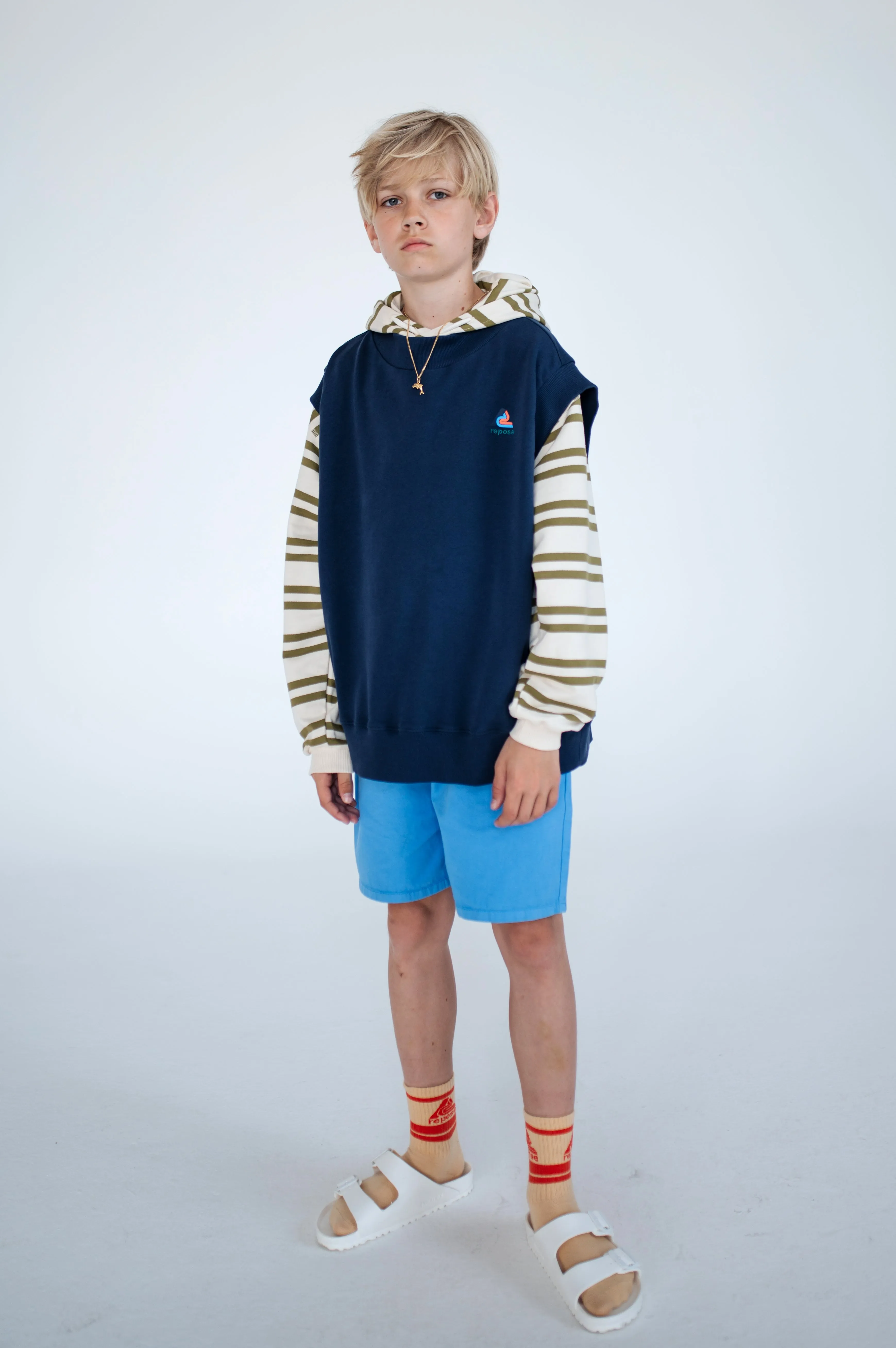 hoodie - green moss stripe