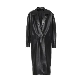 KAYSE Leather Maxi Trench Coat