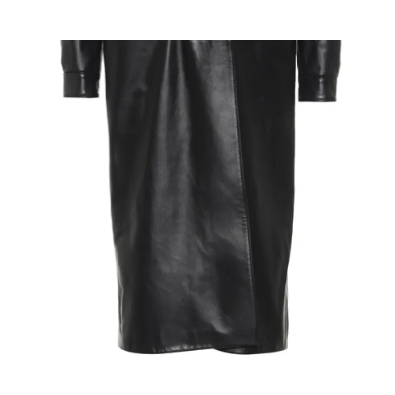 KAYSE Leather Maxi Trench Coat