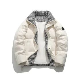 Waffle Pattern Down Jacket