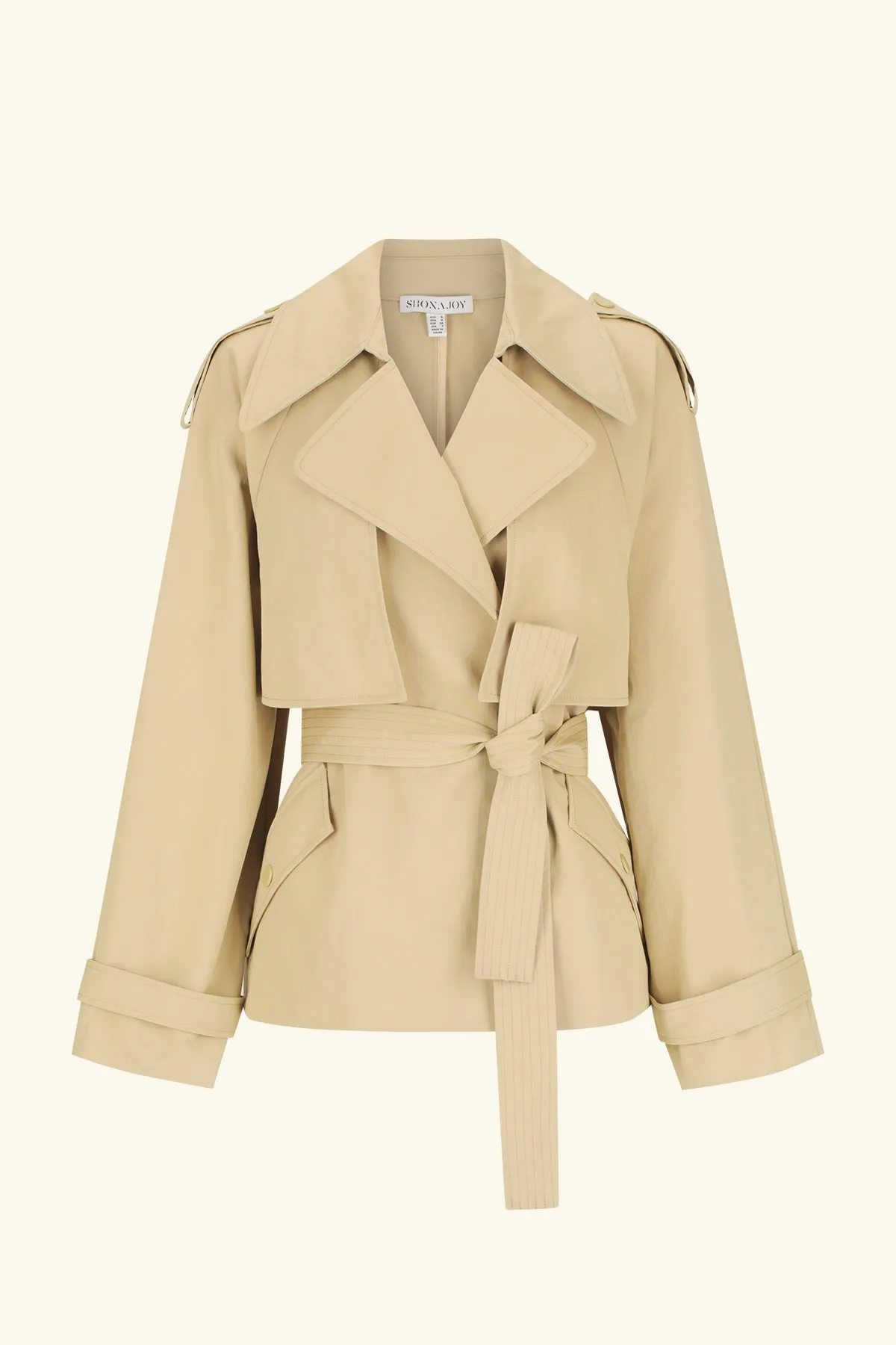 WARREN CROPPED TRENCH JACKET - WILLOW