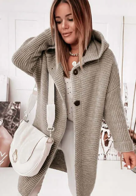 Women's Long-Sleeve Knitted Cardigan