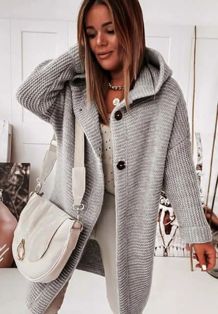 Women's Long-Sleeve Knitted Cardigan